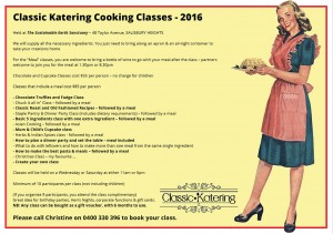 Classic Katering Cooking Classes 2016